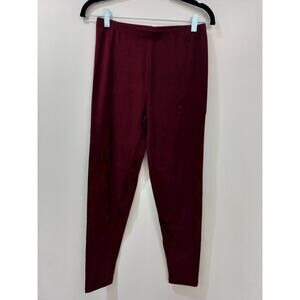 Zenana Women’s Large Burgundy Leggings High Waist Soft Stretch Pants